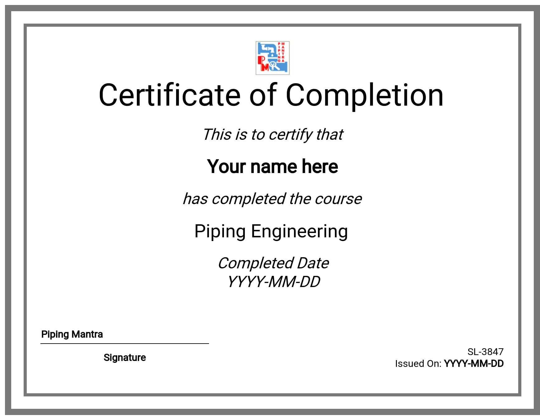 Course Certificate